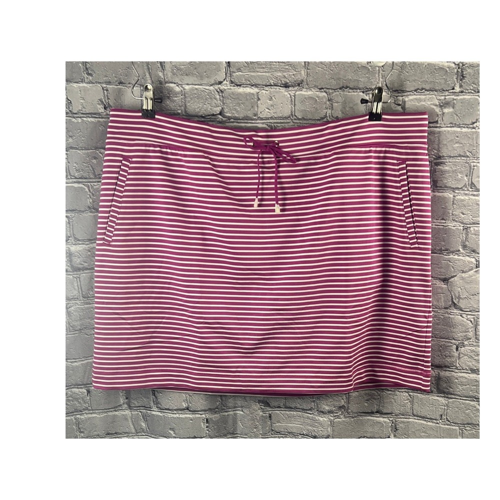 Chico's Zenergy Knit Stripe Skort Women 4 20 Wild Mulberry NWT UPF 50+